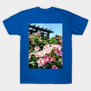 Pink Roses Near Trellis T-Shirt